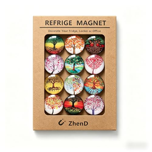 Set de 12 imanes decorativos redondos para refrigerador