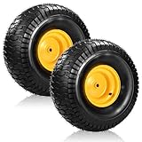2 Pcs 20x10.00-8 Tubeless Lawn Mower Tire and Wheel, 20x10-8 Air-Filled Rear Tire and...