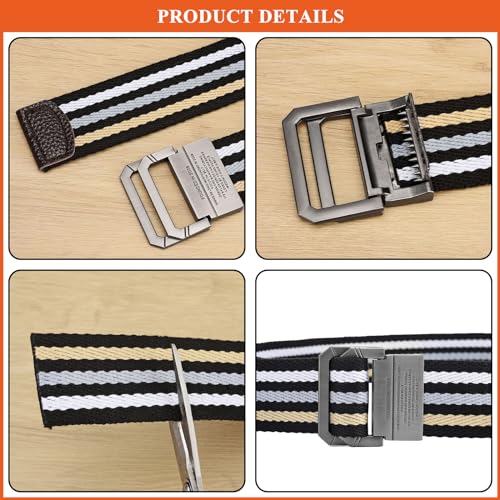 Men's Canvas Tactical Belt Webbing Web Waist Strap Women's No Holes Invisible Streak Belts Quick Release Buckle2