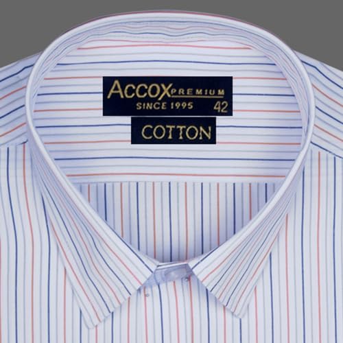 Image of ACCOX Men's Striped Half Sleeves Regular Fit Cotton Formal Checkred Shirts(GCR02)