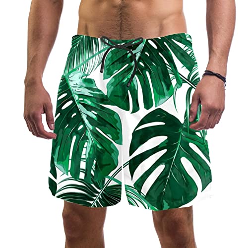 Maillots de bain hommes JDEZ à motif feuilles de palmier monstera