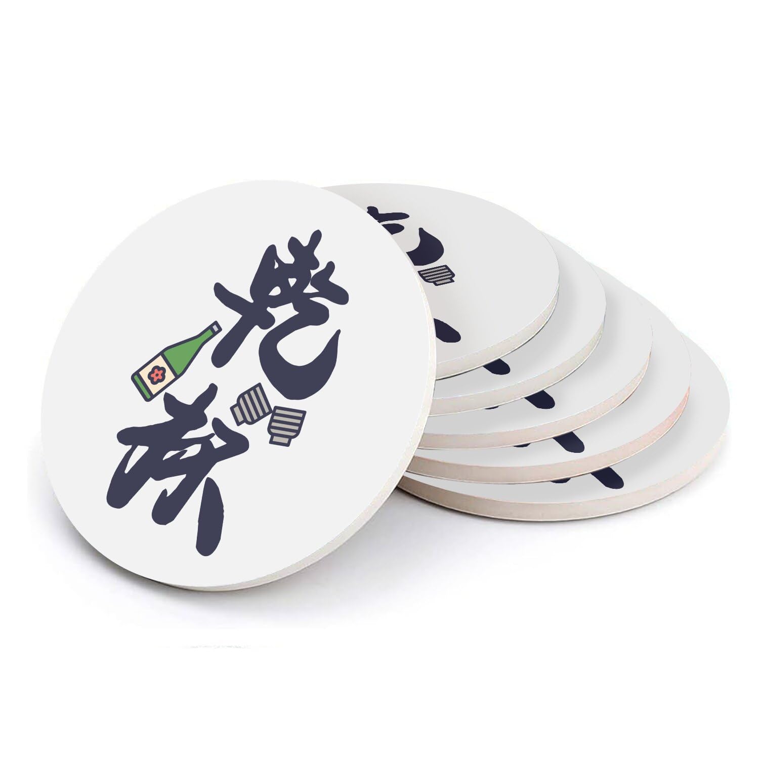 Sous-verre céramique Japon lot de 6 pour vos soirées saké entre amis