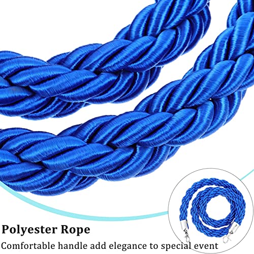 Cordón de terciopelo de 250cm con ganchos, pack de 2 cuerdas para postes de control de accesos 5