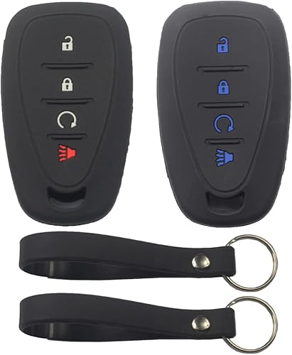 Miniatura 10 de 2 fundas de goma de silicona con 4 botones para llavero inteligente, sin llave, compatible con Chevrolet Blazer Bolt Equinox Traverse Trax