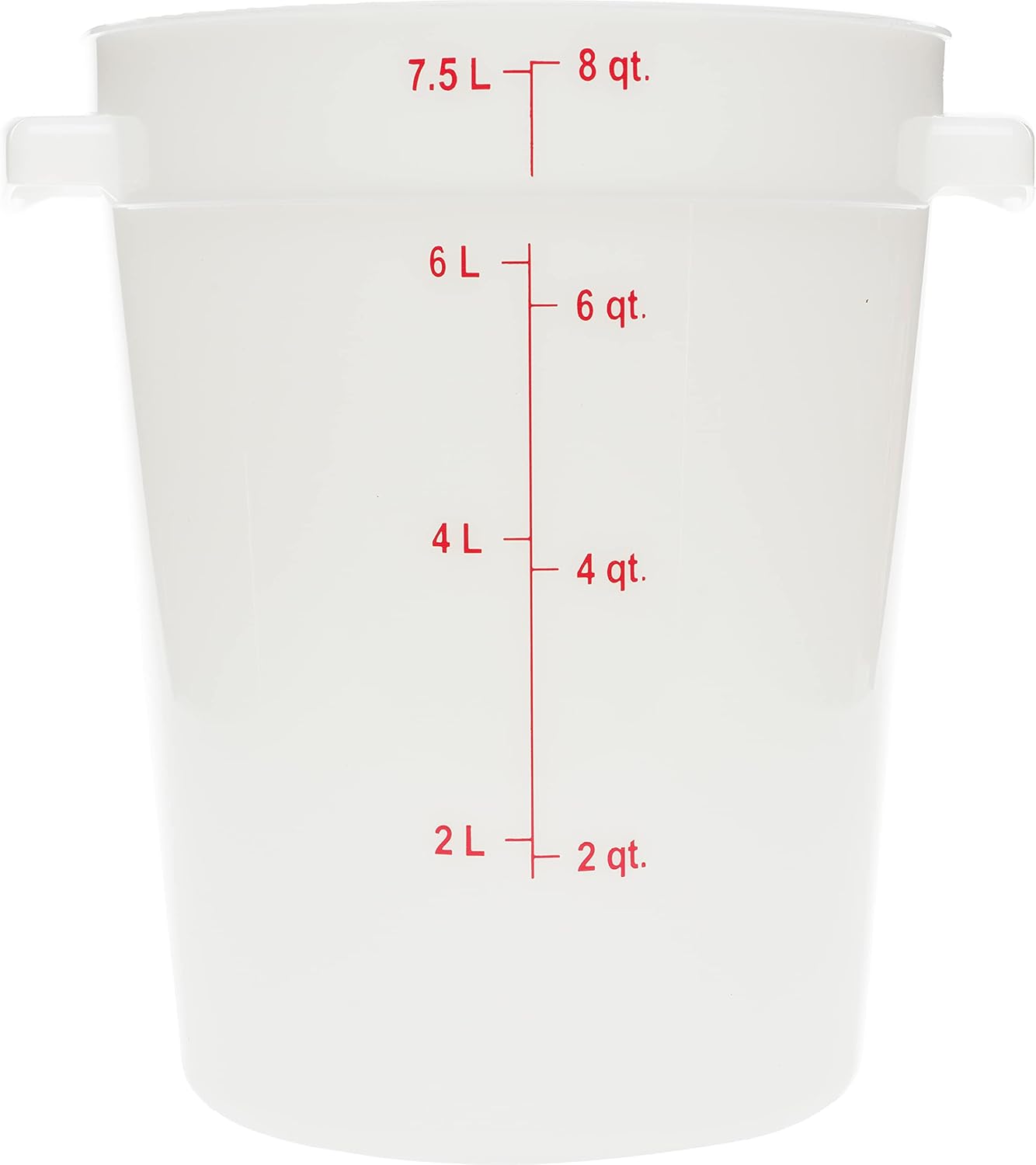 Carlisle FoodService Products Storplus Round Food Storage Container with Stackable Design for Catering, Buffets, Restaurants, Polyethylene (Pe), 8 Quart, White