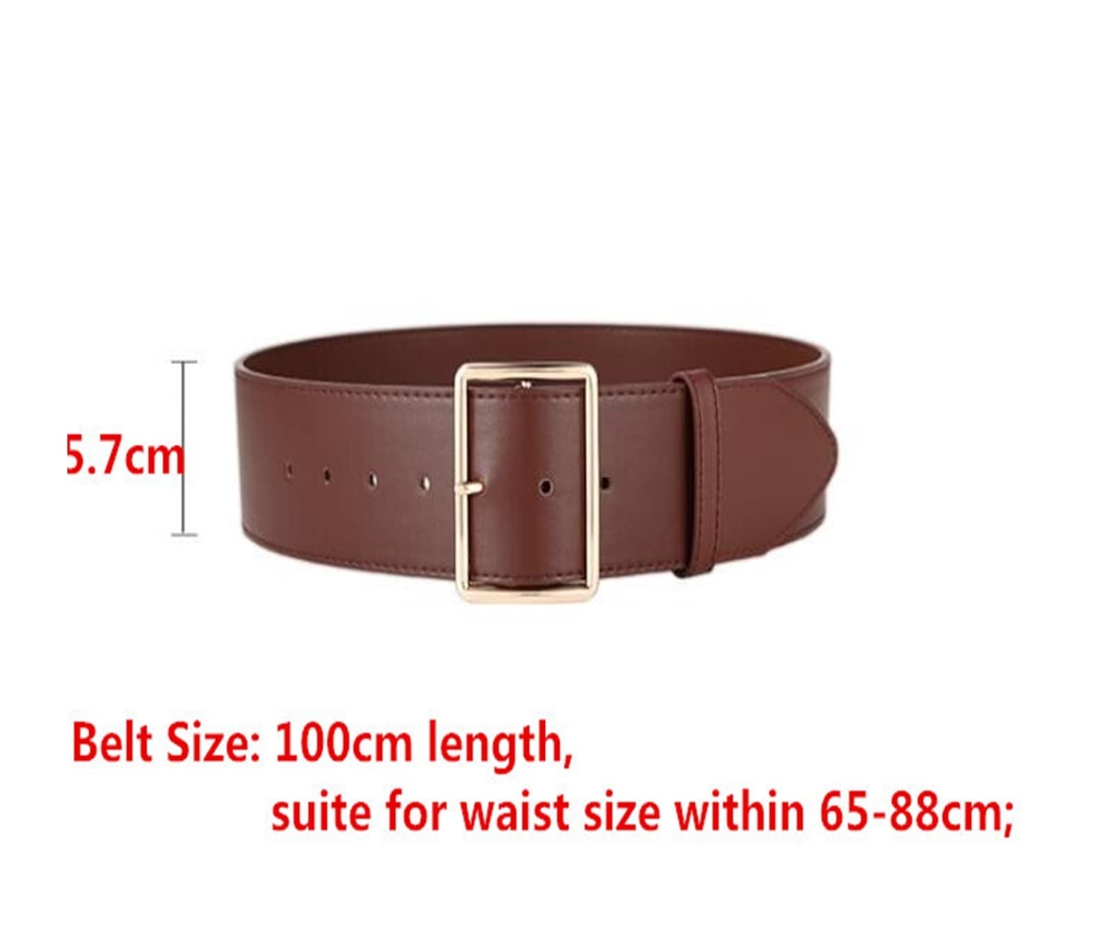ZZSRJ Ceintures Larges for Femmes Or Grande Boucle ardillon Ceinture Robe Manteau Ceinture (Belt Length : 100cm, Color : Black)