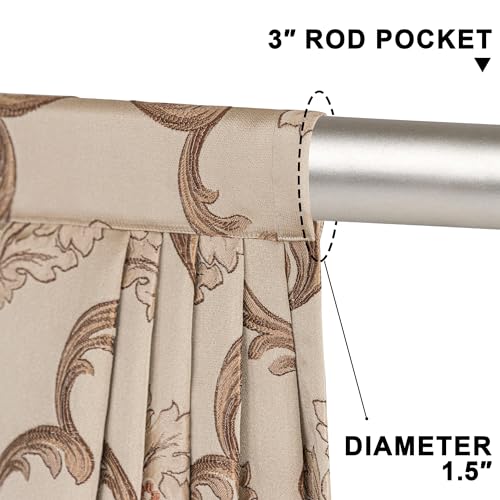 Cenefa de cascada jacquard caqui claro de 79 pulgadas para cortinas de salón navideño 7