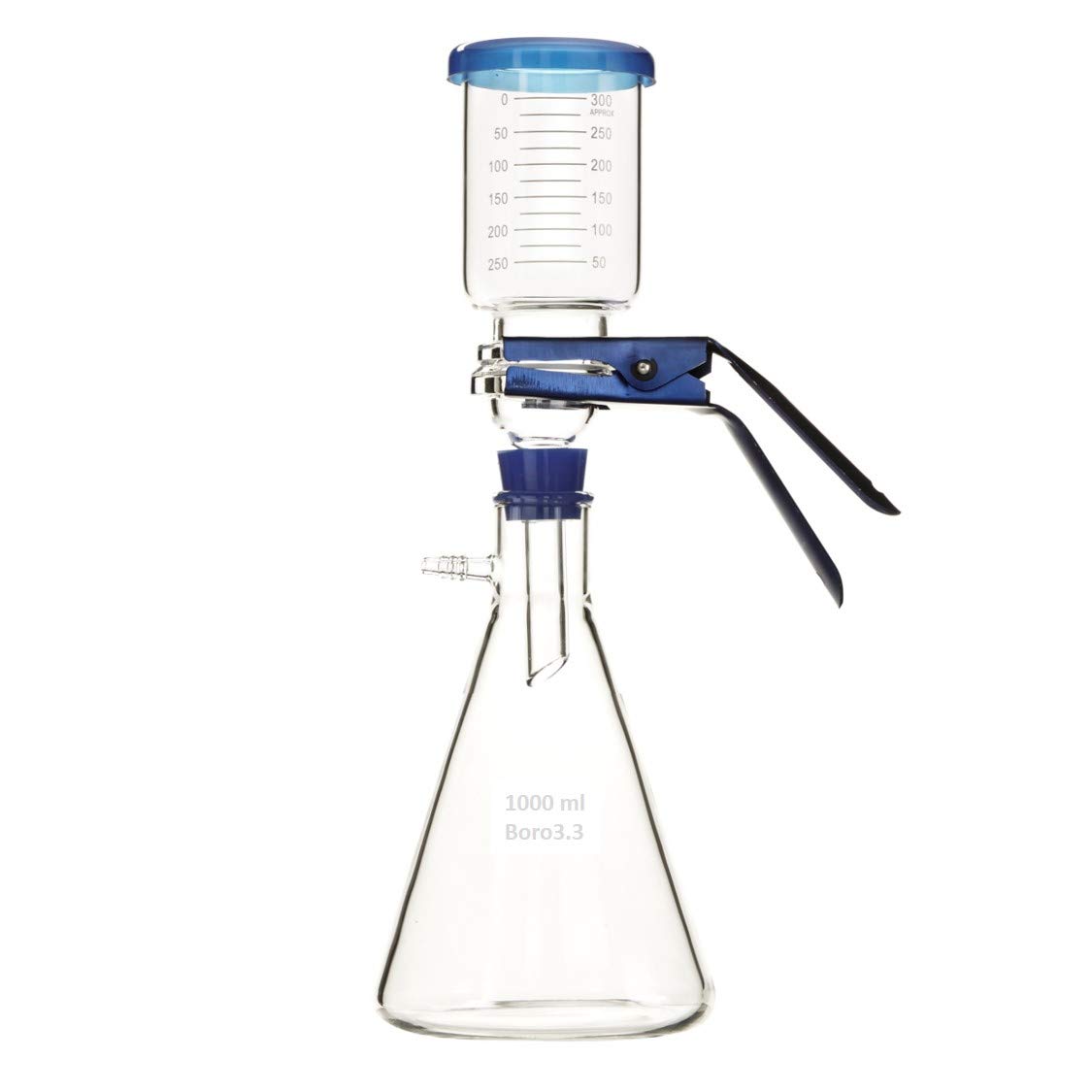 Labnique Glass Vacuum Filtration Distillation Apparatus with Compact Vacuum Pump (1000ml)