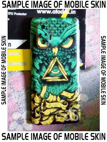 Image of AtOdds - Full Body Back Screen Guard Protector Film - Lamination Wrap Skin Sticker Compatible with REDMI 12 (5G) | Scratchproof Matte Finish (Design - Green Owl)