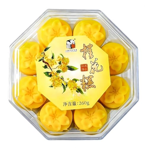 SntCrave Osmanthus Flower Cakes 260g | Traditional Chinese Pastry 18 Pieces | Soft Sweet & Floral Aroma | Delicate Melt-in-Mouth Texture | Perfect with Tea or as Gift