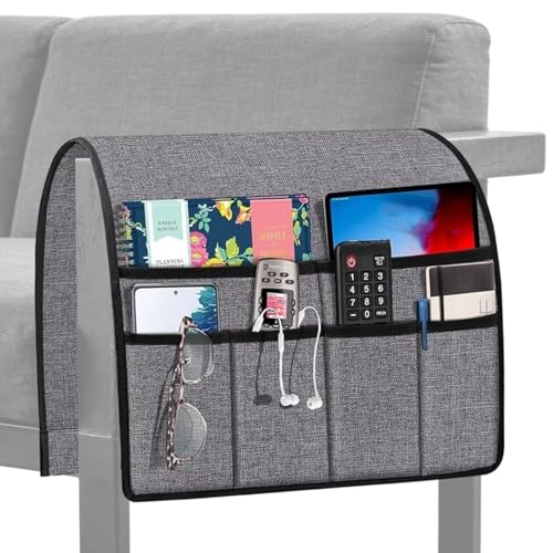Genérico Organizador Para Brazo De Sofá | Organizador de Almacenamiento para Sillón | Portamandos a Distancia para Cama - para Dispositivos Aperitivos Libros Teléfono de Mesilla de Noche