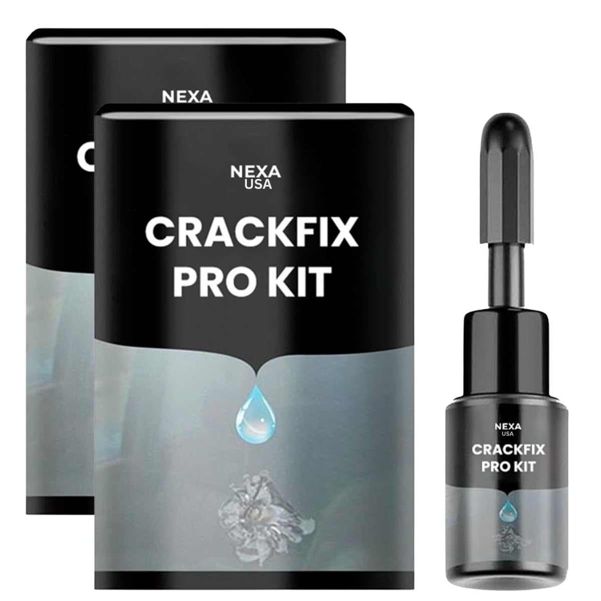CrackFix Pro Kit – Glass Crack Appearance Kit for Windshields & Household Glass, Resin-Ba…