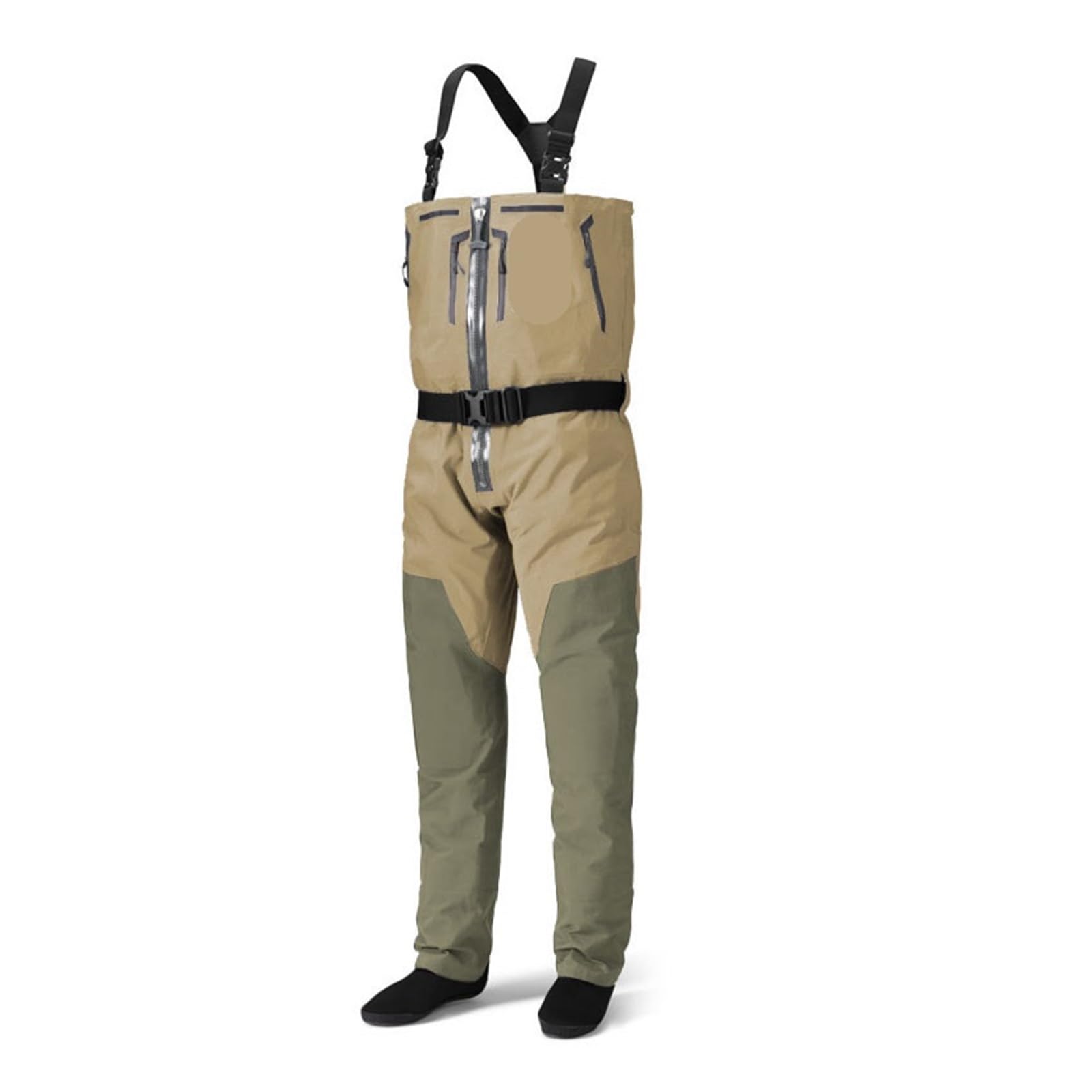 Traje De Vadear Botas de Pesca con Mosca for Hombre, Convertibles, Transpirables, con Cintura en el Pecho, con Cremallera, Pantalones for vadear, Medias Ligeras para Pescar