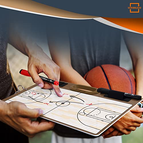 Basketball Dry Erase Board For Coaches 15X10.5 Double Sided Basketball Whiteboard Coaching Board Equipment Includes 2 White Board Markers For The Basketball Accessories The Perfect Coach Gifts #TOP5