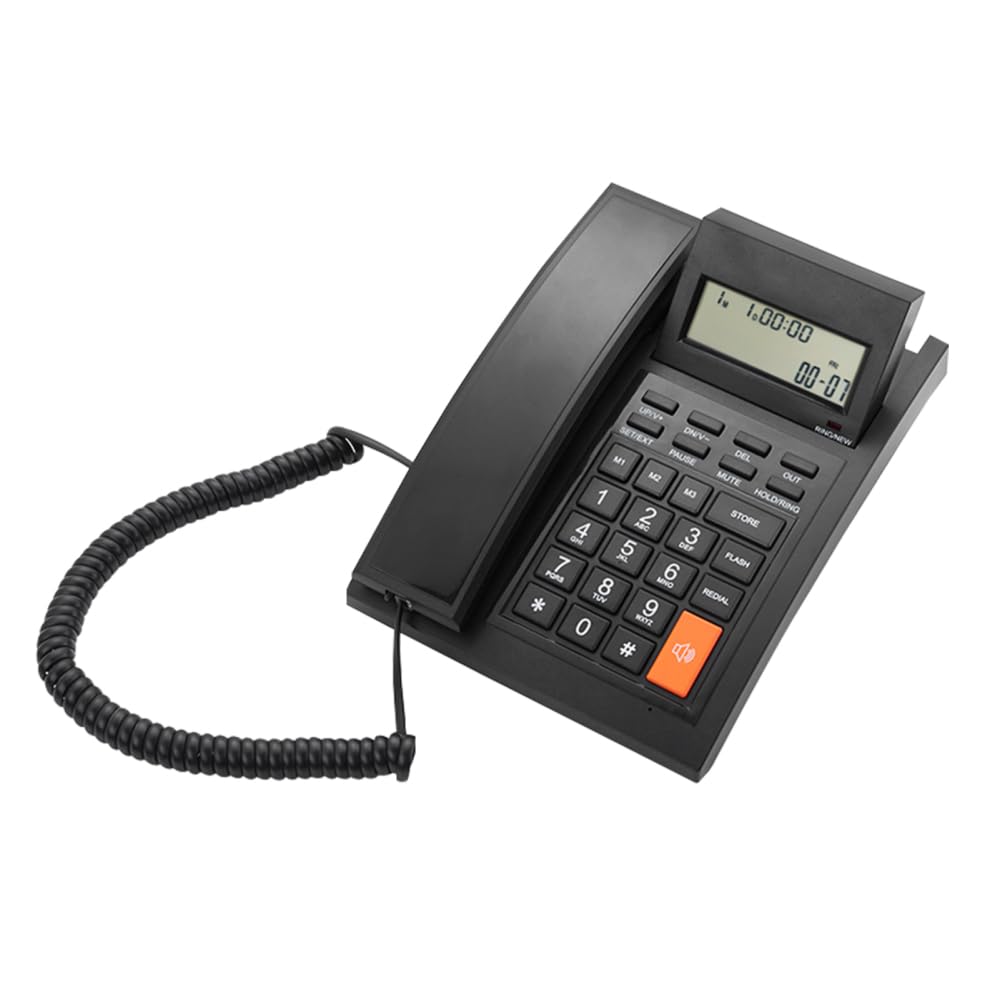 Supporto fisso da parete per telefono fisso con cavo, funzione vivavoce, quadrante rapido, controllo del volume, retroilluminazione LCD a 16 cifre, per hotel, ufficio, casa e lavoro