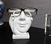 JewelryNanny Artsy Face Eyeglass Holder Stand - Sculpted Nose for Eyeglasses or Sunglasses, Life is Good, White