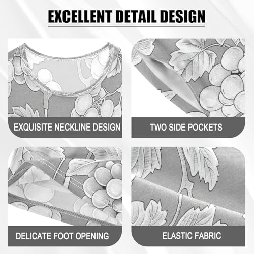 senya Short Sleeve Pajamas Sets Summer Cotton Sleepwear Grape Gray Background4