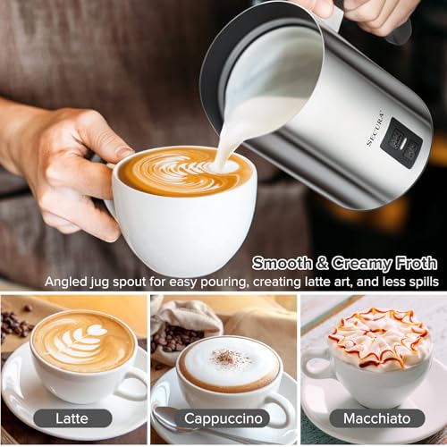 image for Secura Electric Milk Frother, Automatic Milk Steamer Warm or Cold Foam