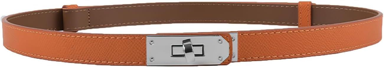 FENLDY Adjustable Thin Belts For Womens Skinny Belts For Dresses Womens Solid Color Alloy Turn Lock Belts For Jeans