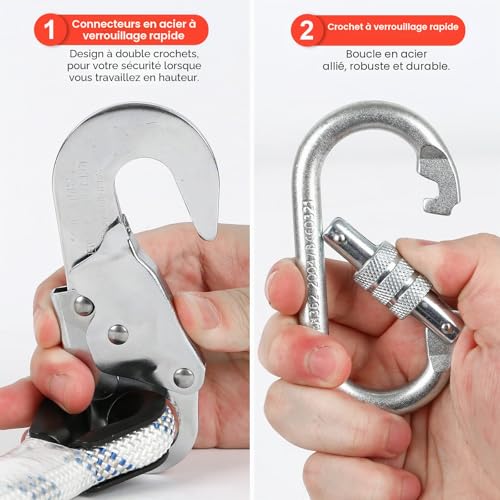 Corde de retenue PROT-3 réglable pour stopper les risques de chute de hauteur - 5