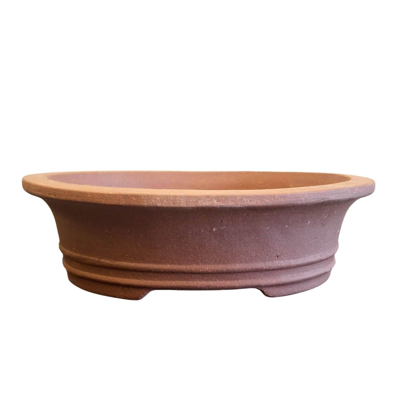 Unglazed Bonsai Pot - 205 x 170 x 60 - Brown Oval Garden Planter| Ceramic Tray