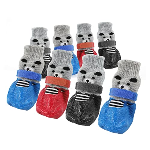 Hohopeti Calcetines Antideslizantes para Perros y Gatos De con Impresión De Dibujos Animados Tamaño M Calcetines De Mascota para Uso Interior y Exterior