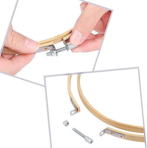 Vista 16 de Caydo Juego de 12 aros de bordado de 6 pulgadas, anillo redondo de punto de cruz a granel