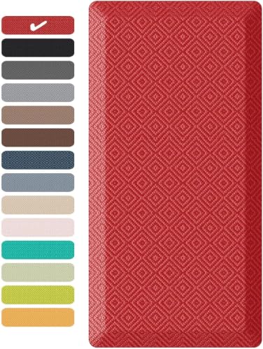 Image of Ophanie Kitchen Mats for Floor,3 /4 inch Thick,20x39 Anti Fatigue Cushioned Mat,Kitchen Rugs,Waterproof,Comfort Ergonomic Standing Mat for Office,Home,Sink with 99+ Pairs of Anti-Slip Bottom Ridges