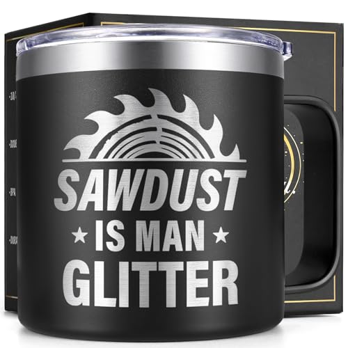 Lifecapido Woodworking Gifts for Men, Sawdust Is Man Glitter 14oz