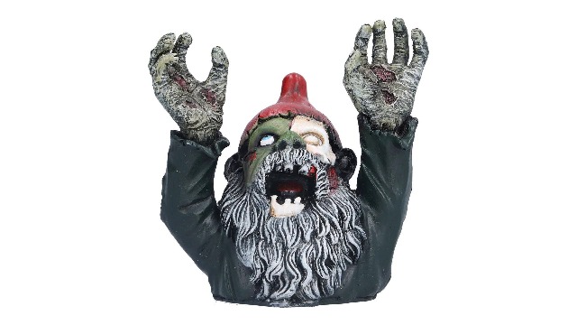 Zombie-Zwerg Gartenstatue Aus Kunstharz – Gruselige Halloween-Deko, Ca. 10,5 X 10,5 Cm, Für Drinnen & Draußen
