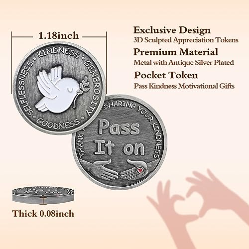 Image of White Dove Kindness Coin Appreciation Token Set of 5