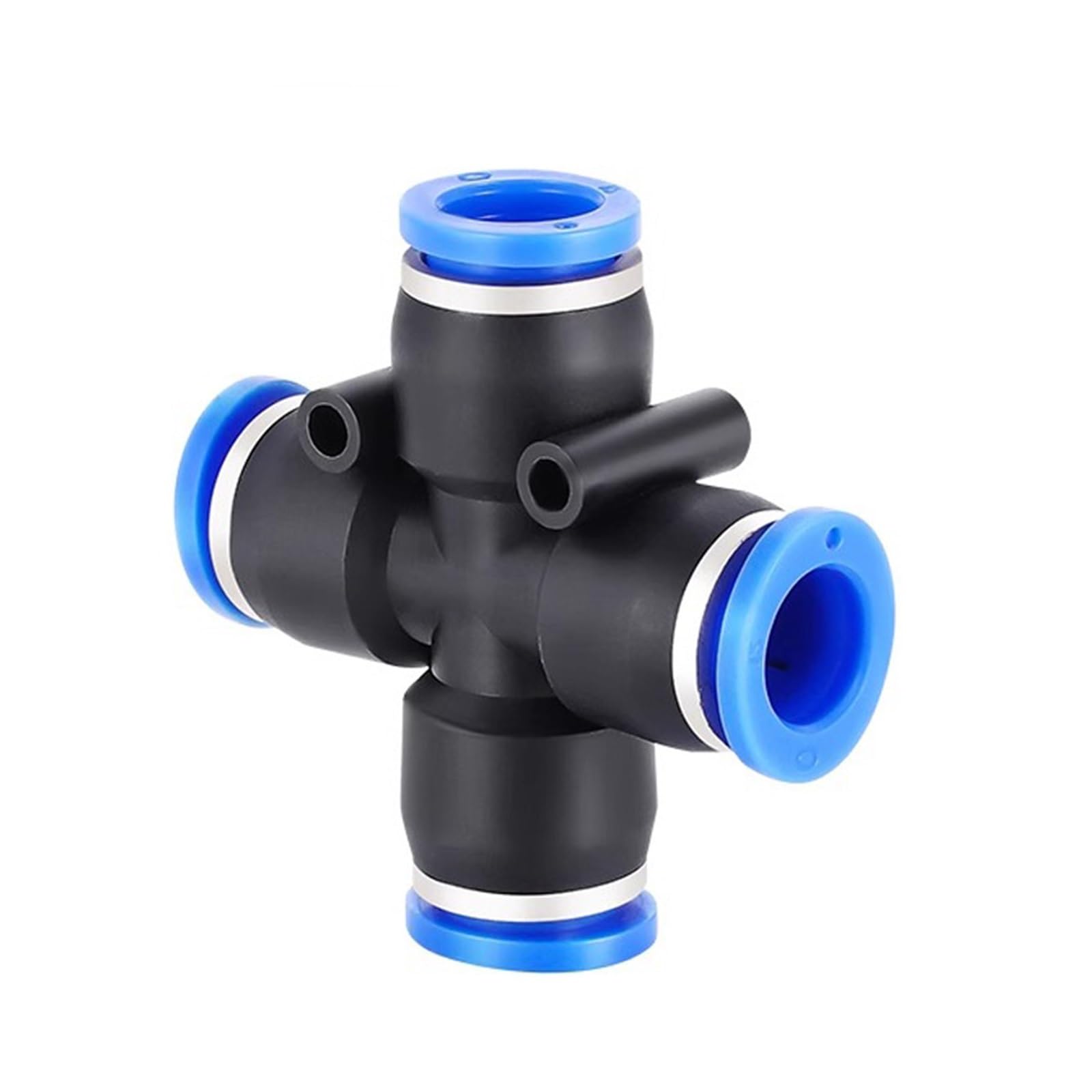 TaoHHU 50 piezas de accesorios neumáticos de plástico de 4 vías y 5 vías PK PZA, conectores rápidos for manguera de agua, empuje de aire rápido de 4 mm, 6 mm, 8 mm y 10 mm(PK-10,50 PCS)