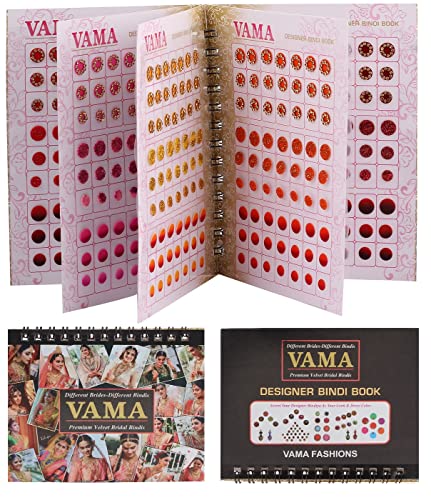 VAMA Stone Glitter Sparkle Doubleshade Crystal Stone Mix Bindi Book Kumkum Sticker for Girls & Ladies (504 Bindi Booklet Dairy)