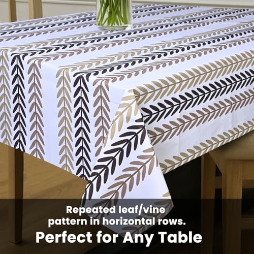 Image of Wings Star Premium Dining Table Cover for 6 to 8 Seater, 60 x 90 inch Size, Waterproof and Dustproof (60x90 inch- 6-8 Seater) Repeated Leaf & Vine Pattern