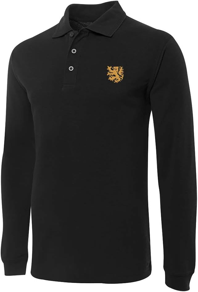 Polo for Netherlands Lion Embroidery Long Sleeve Polo Shirts Embroidered Men's Shirts
