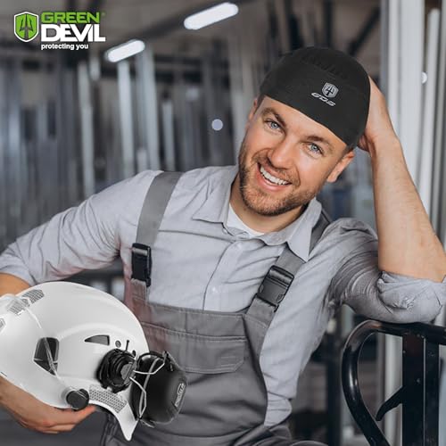 Forro de casco de calavera refrescante GREEN DEVIL para ciclismo y trabajo, negro 5