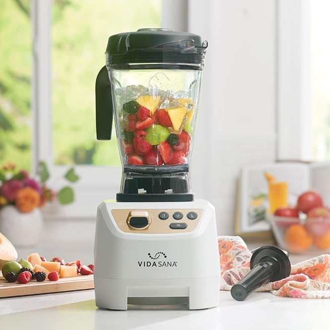 Zenith Deals Princess House Vida Sana Blender for Smoothies, Soups, Dips and More, 1500 Watts, Stainless Steel Blade, 4 Preset Functions, Large, Grey,