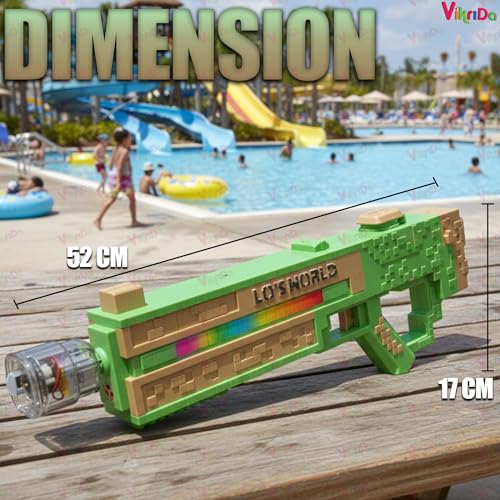 Image of VikriDA Automatic Electric Water Cannon with Continuous Firing & LED Lights Durable Plastic Long-Range Water Blaster for Kids Great for Beach Fun,Poolside Splash Games & Outdoor Summer Activities