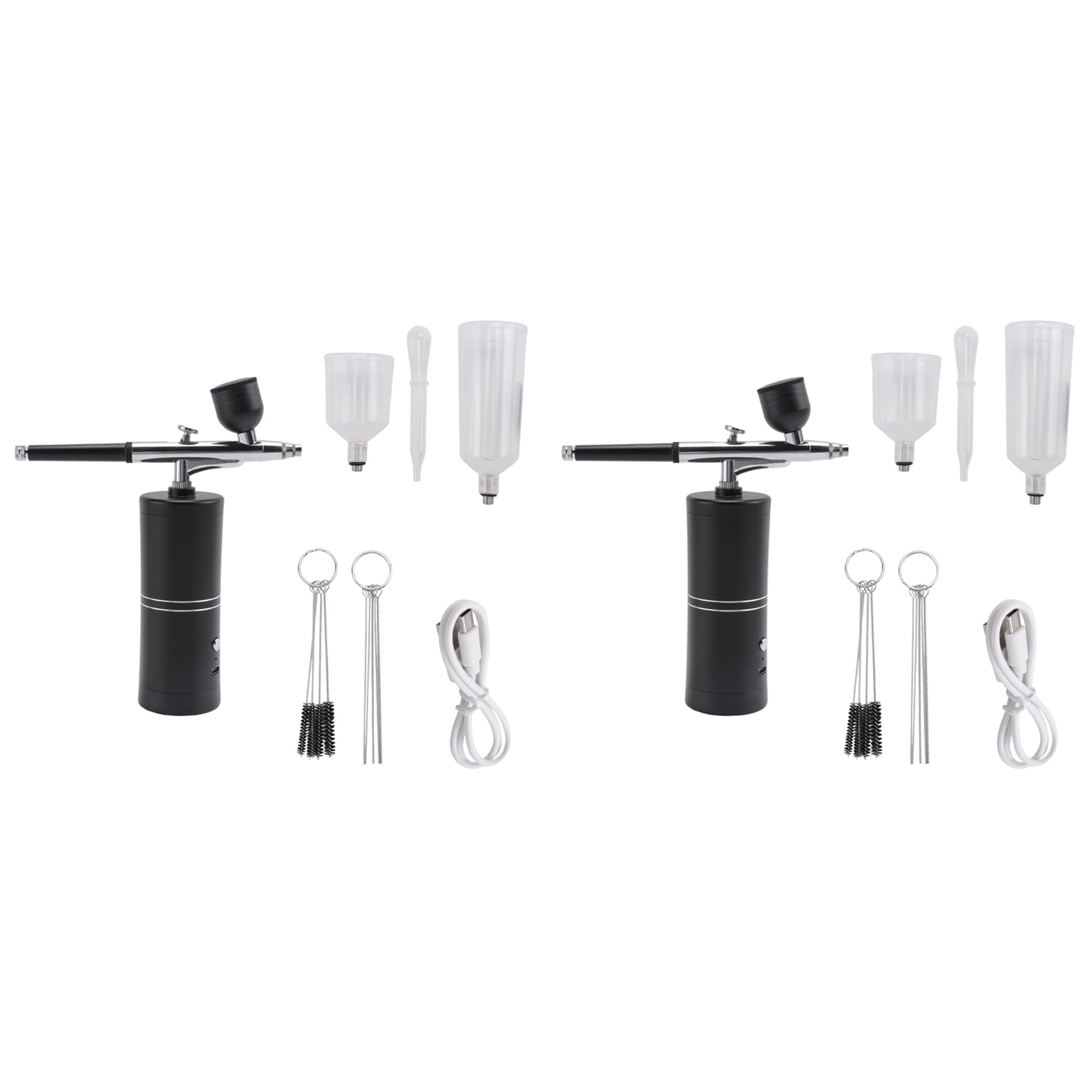 Jnchdghwa Black 2X Airbrush Kit With Compressor Rechargeable Cordless Non-Clogging High-Pressure Airbrush Set