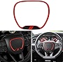 Auovo Steering Wheel Trim Cover for Charger Challenger Accessories 2015 2016 2017 2018 2019 2020 2021 2022 3D Domed Badge Overlay Decal Trim Cover Sticker Interior Accessories (Red)