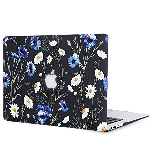 Image of MacBook Air 13 inch Case (2010-2017 Release), 3D Effect Matte Black See Through Hard Case Cover Only Compatible MacBook Air 13.3 inch (Model: A1369 & A1466) - Floral Pattern
