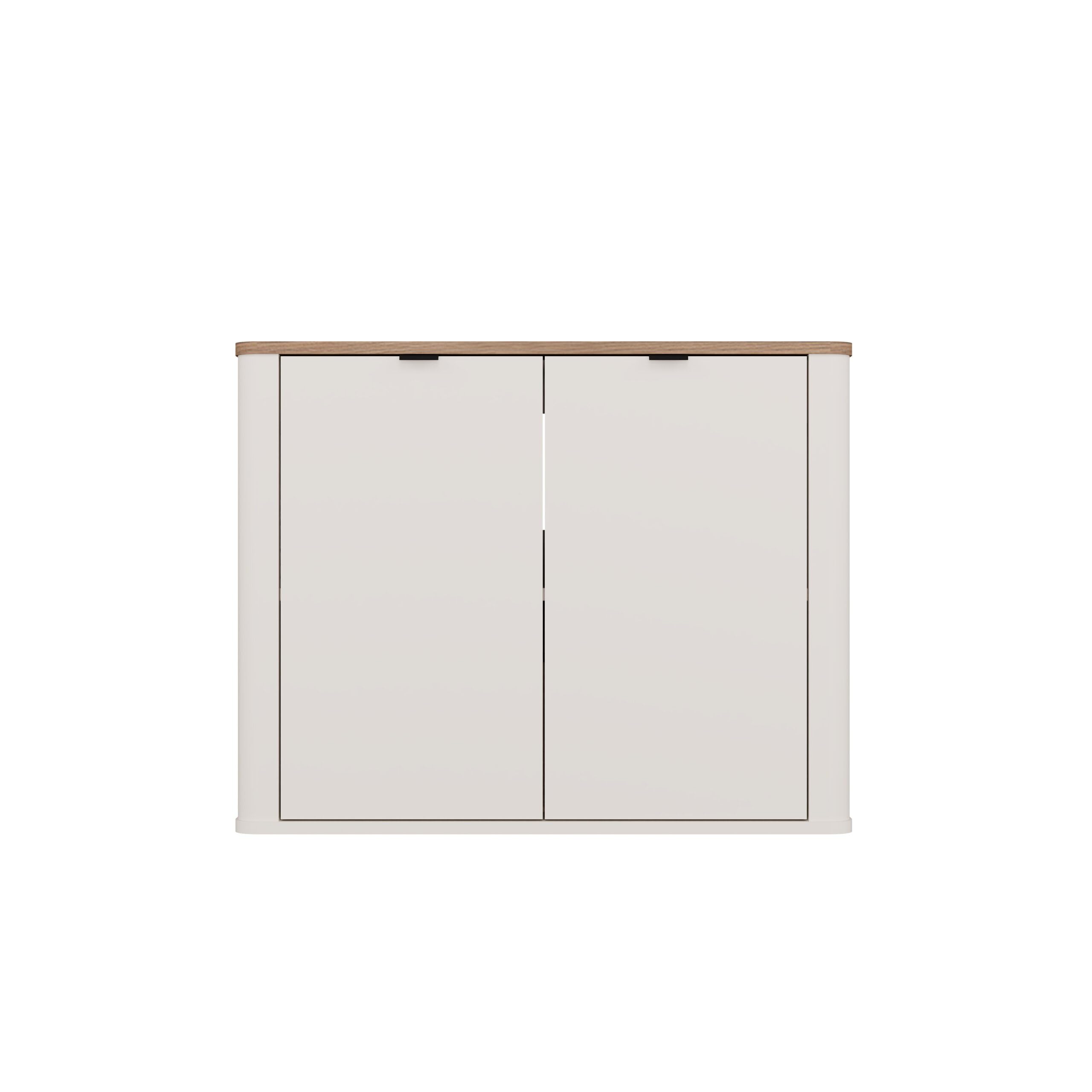 ARREDO DA CASA Mobile Bagno Sospeso 80 cm per Lavabo Appoggio, 2 Ante, Moderno Beige Cashmere e Rovere MLBT8