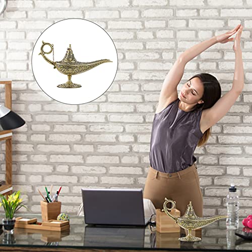 Abaodam Aladdins Lâmpada Lenda Aladdin Gênio Da Lâmpada de Bronze Do Vintage de Metal Esculpido Dese