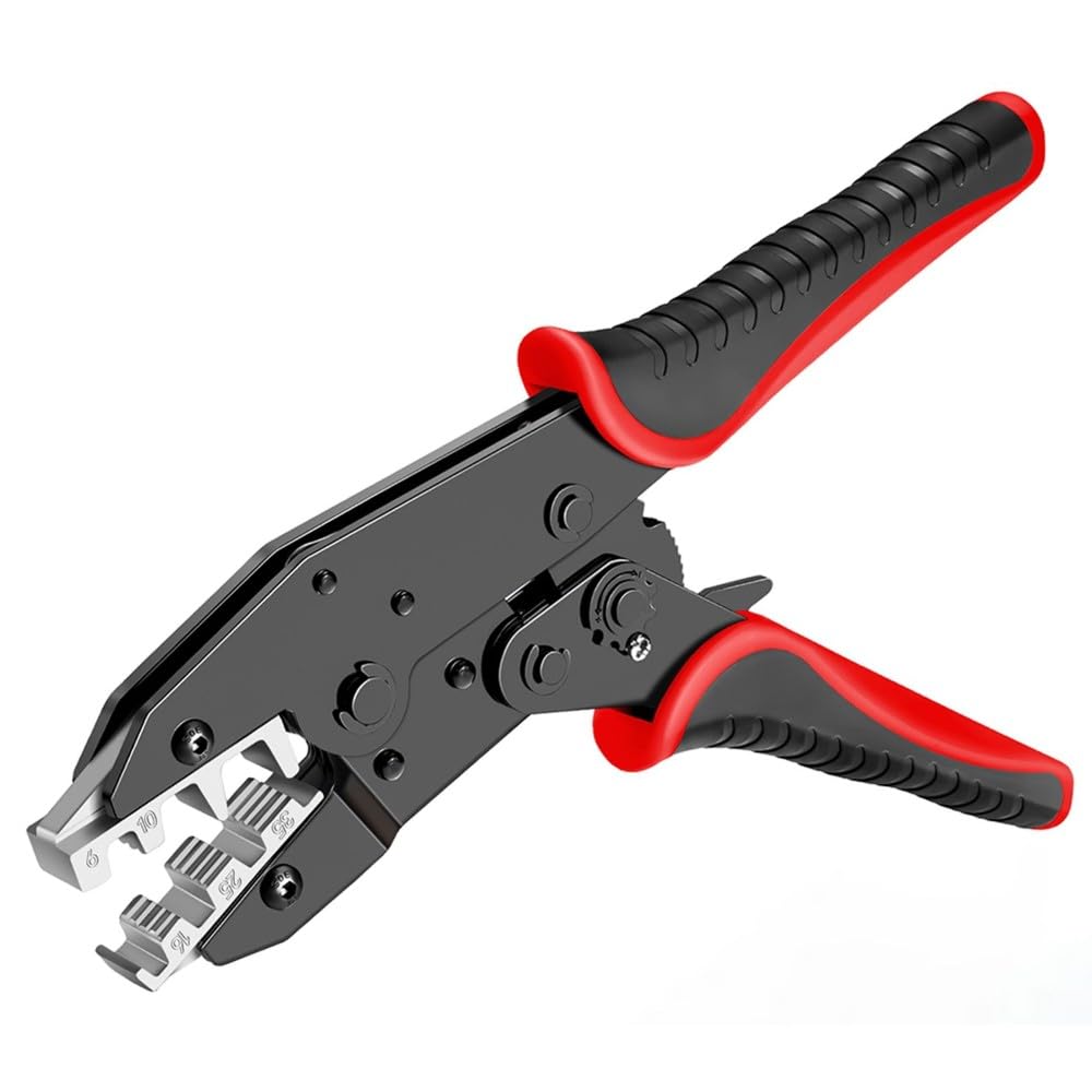 Teuypty Ratchet Terminal Crimping Tool for Sleeves Ferrule Terminals-AWG 10-2(6-35mm2)-Crimp Tool for Wire Crimpers