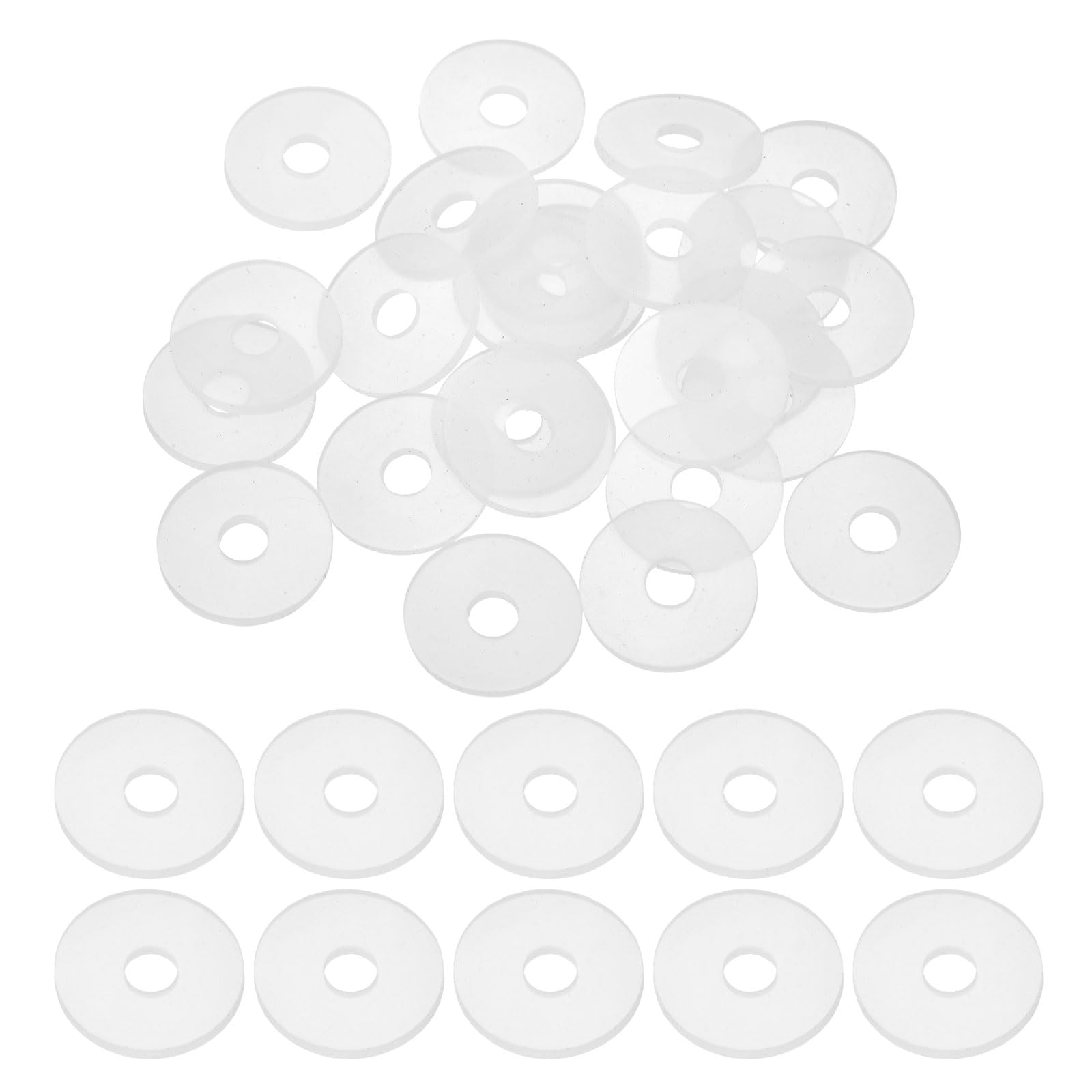 DEFANEX 25pcs M6 Silicone Flat Washer (6mm ID 22mm OD 2mm Thick) - Flexible O-Ring Sealing Fastener Spacer Gasket Washer Grommets Accessories for Faucet Water Hose Valve Pump