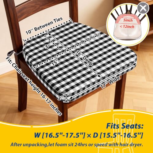Image of AAAAAcessories Chair Cushions for Dining Chairs, 17 x 16 x 2 in, Set of 4