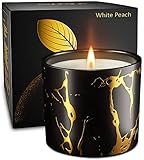 Scented Candles, Premium Peach Amber Candles for Home Scented, 7oz Large Fall Aromatherapy Candle, S