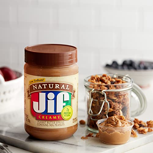 Jif Natural Creamy Peanut Butter Spread, 28 Ounces, Contains 90% Peanuts #TOP2