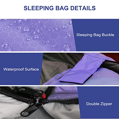 Camping Sleeping Bags For Adults Kids - All Season Warm & Cold Weather Backpacking Hiking Xl Size Roomy Camping Gear Equipment For Couples Outdoor Car Family Travelling - Lightweight & Waterproof #TOP4