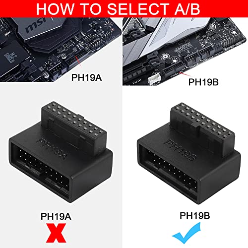Adaptador USB 3.0 PH19B 90° macho a hembra para motherboard miniatura 4